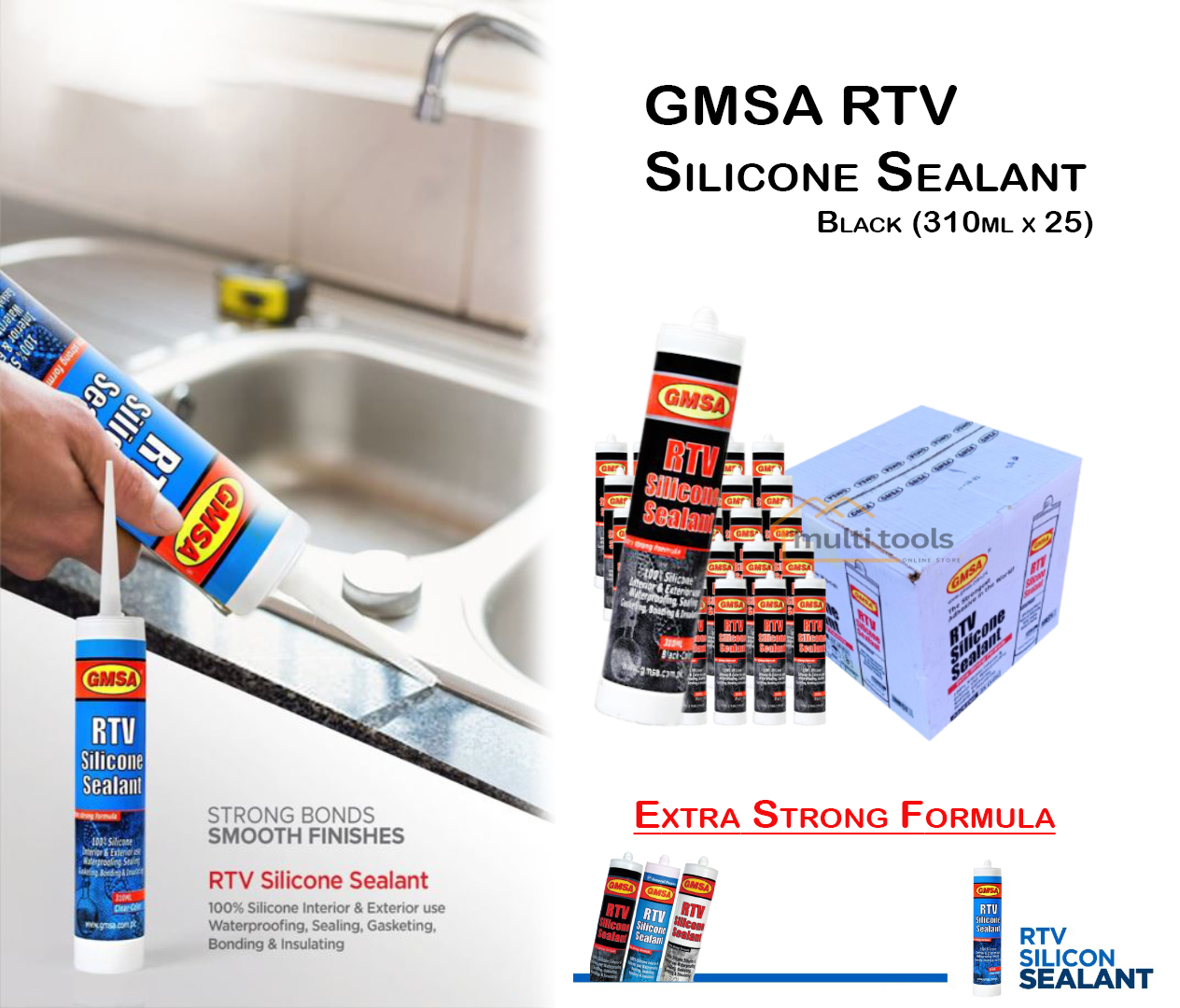 Gmsa Rtv Silicone Sealant (Black 310G X 25)